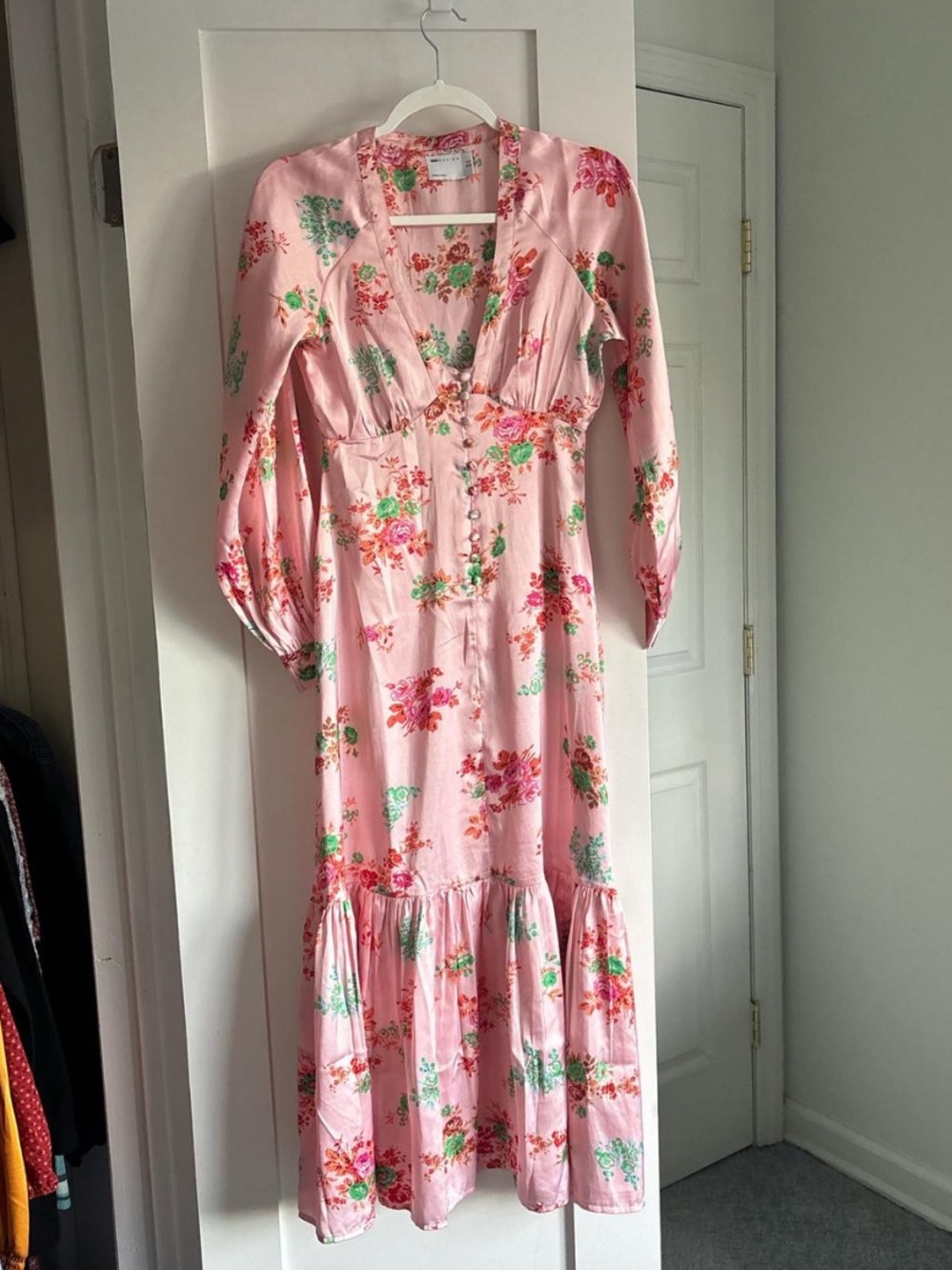 Light pink floral maxi dress ASOS